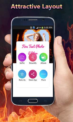 HD Fire Text Photo Frame screenshot 1