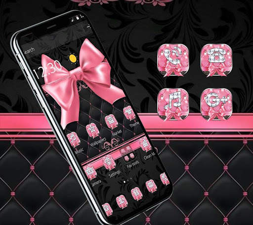 Pink Bowknot Diamond Leather Theme screenshot 3