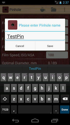 Pinhole Camera Calculator screenshot 3
