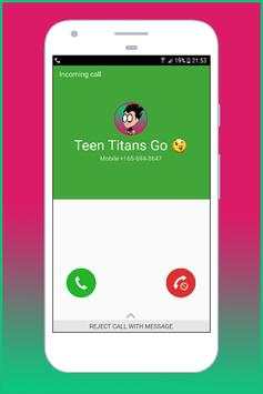Fake Call Teen  From Titans Go screenshot 1