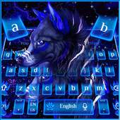 Neon Galaxy Wolf Keyboard Theme 10001001