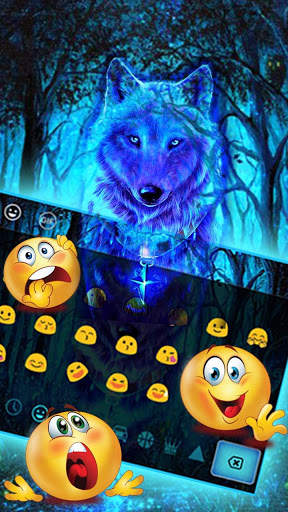 Neon Colorful Wolf Theme screenshot 3