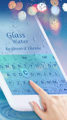 3D glass water keyboard theme screenshot 1