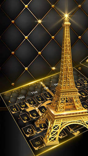 Golden Butterfly Eiffel Tower Keyboard screenshot 2