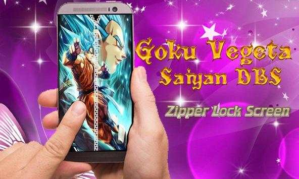 Goku Vegeta Saiyan DBS Zipper Lock Screen screenshot 2