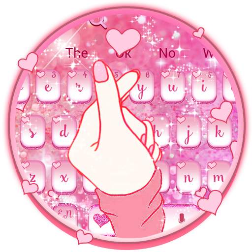 Cute Finger Love Heart Keyboard Theme 10001002