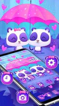 Cute Pink Couple Panda Theme screenshot 2