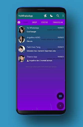GB WA Mod Aero Blue Theme 2024 screenshot 4
