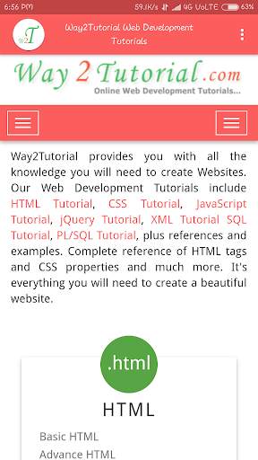 HTML, CSS, JS, jQuery, XML, SQL, PLSQL Tutorials скриншот 2