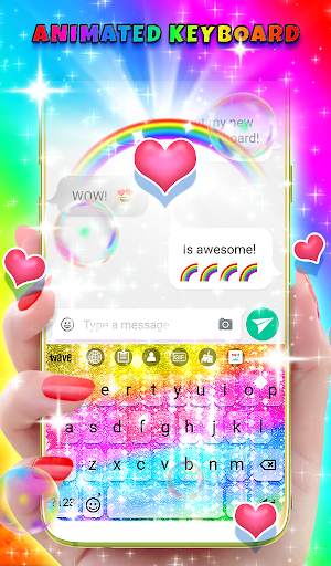 Rainbow Glitter Keyboard   Liv स्क्रीनशॉट 2
