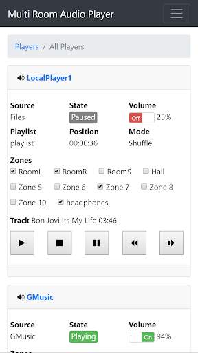 Multi Room Audio Player Remote screenshot 1