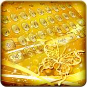 Golden Butterfly Keyboard Theme 10001004