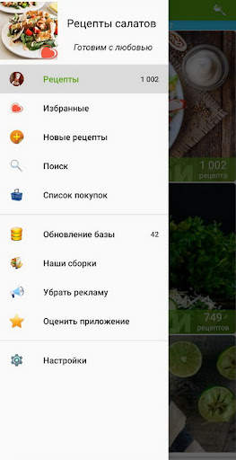 Рецепты салатов скриншот 2