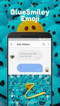 Blue Smiley Emoji Keyboard Theme for Instagram screenshot 4