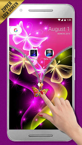 Butterfly Zipper Lock Screen screenshot 4