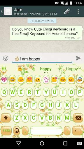 Green Vine Emoji Keyboard Skin screenshot 5