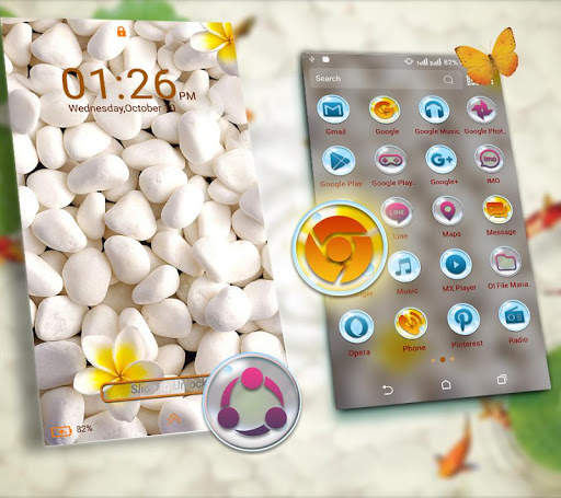 White Stone Launcher Theme screenshot 5