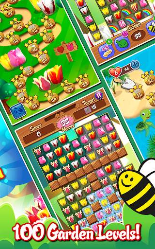 Tulip Crush 🌷 Match 3 Beautifully 🐝 Flower Game screenshot 2