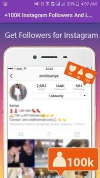  100K For Instagram Followers & Likes Boost Tips screenshot 1