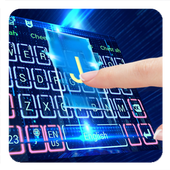 Neon Blue Tech Keyboard Theme icon