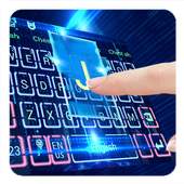 Neon Blue Tech Keyboard Theme 10001001