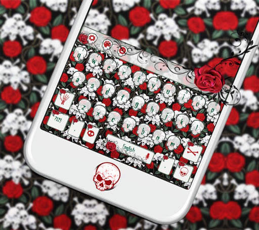 RED ROSE SKULL Live Wallpaper Theme screenshot 1