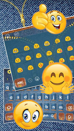 Jeans Gold Zipper Keyboard Themes screenshot 3