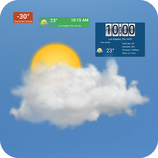 Weather forecast &amp; transparent clock widget icon