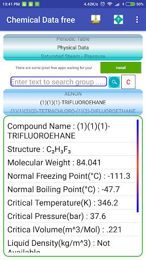 Chemistry,Engineering Data,units,calculations free screenshot 1