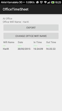 Office Wifi Time Sheet screenshot 1