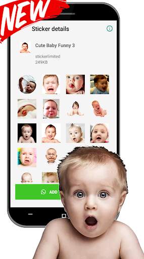 Cute Baby Funny Sticker For WAStickerApps स्क्रीनशॉट 2