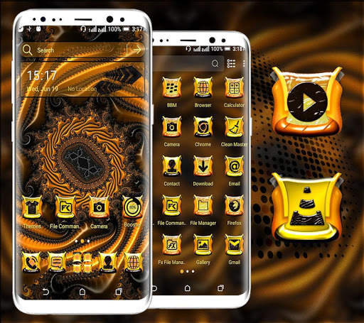 Golden Fractal Shape Launcher Theme screenshot 1