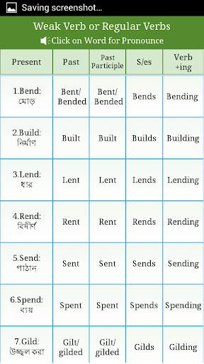 Irregular Regular Verbs Bangla скриншот 5