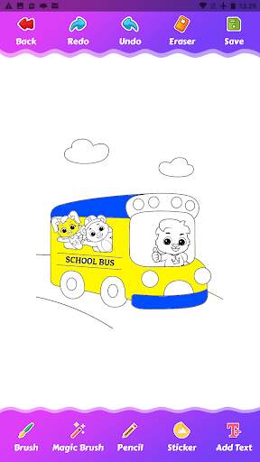Cartoon bus coloring game screenshot 3