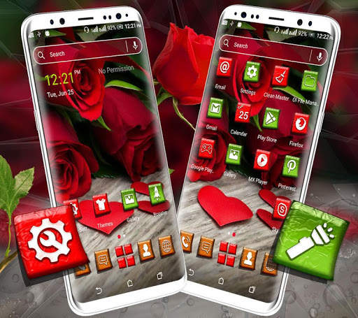 Red Rose Launcher Theme screenshot 3