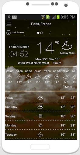 Weather Offline & Clock Widget 2018 screenshot 3