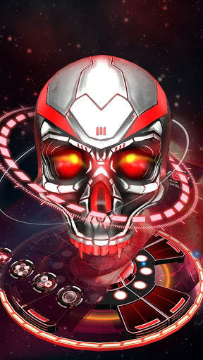 Red tech hell skull theme 1 تصوير الشاشة