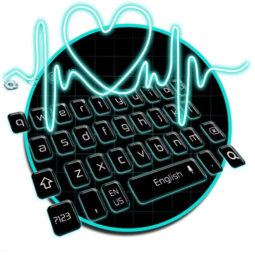 Neon Heart Keyboard 10001005