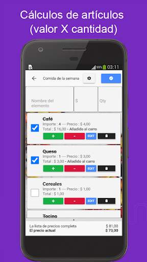 Lista de compras con precio screenshot 3