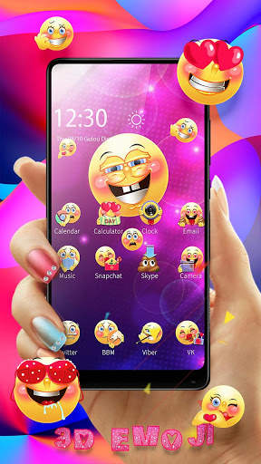 3D emoji launcher theme screenshot 3
