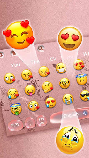 Beautiful Rose Gold Water Drops Keyboard Theme screenshot 4