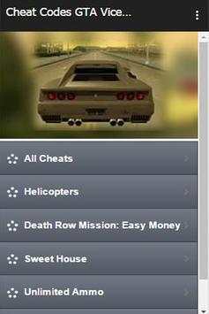 Cheat Codes GTA Vice City screenshot 1