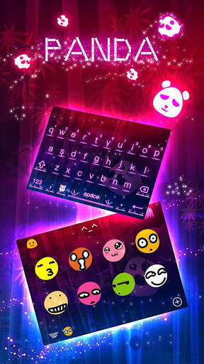Neon Panda Keyboard Theme स्क्रीनशॉट 2