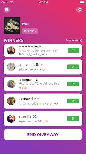 Giveaway for Instagram Comment screenshot 2