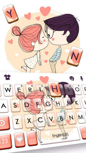 Tema Keyboard Couple Love Kiss screenshot 2