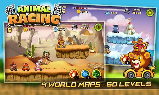 Jungle Animal Car Racing Track screenshot 3