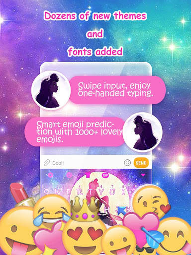 Galaxy Mermaid Emoji Keyboard Theme screenshot 2