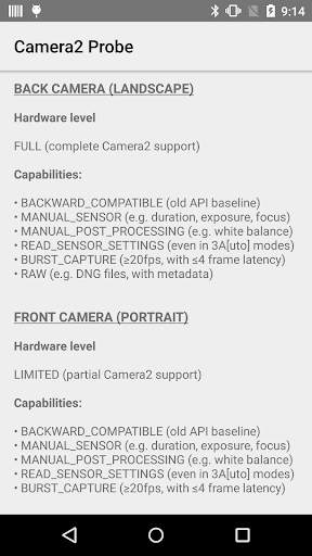 Camera2 Probe for Android 5.0  screenshot 2