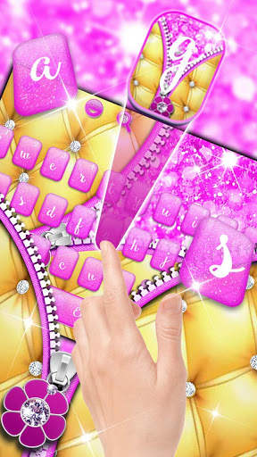 Pink Gold Zipper Theme screenshot 2