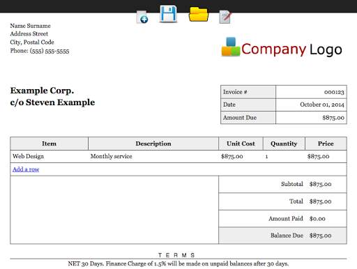 Editable Invoice Droid screenshot 1